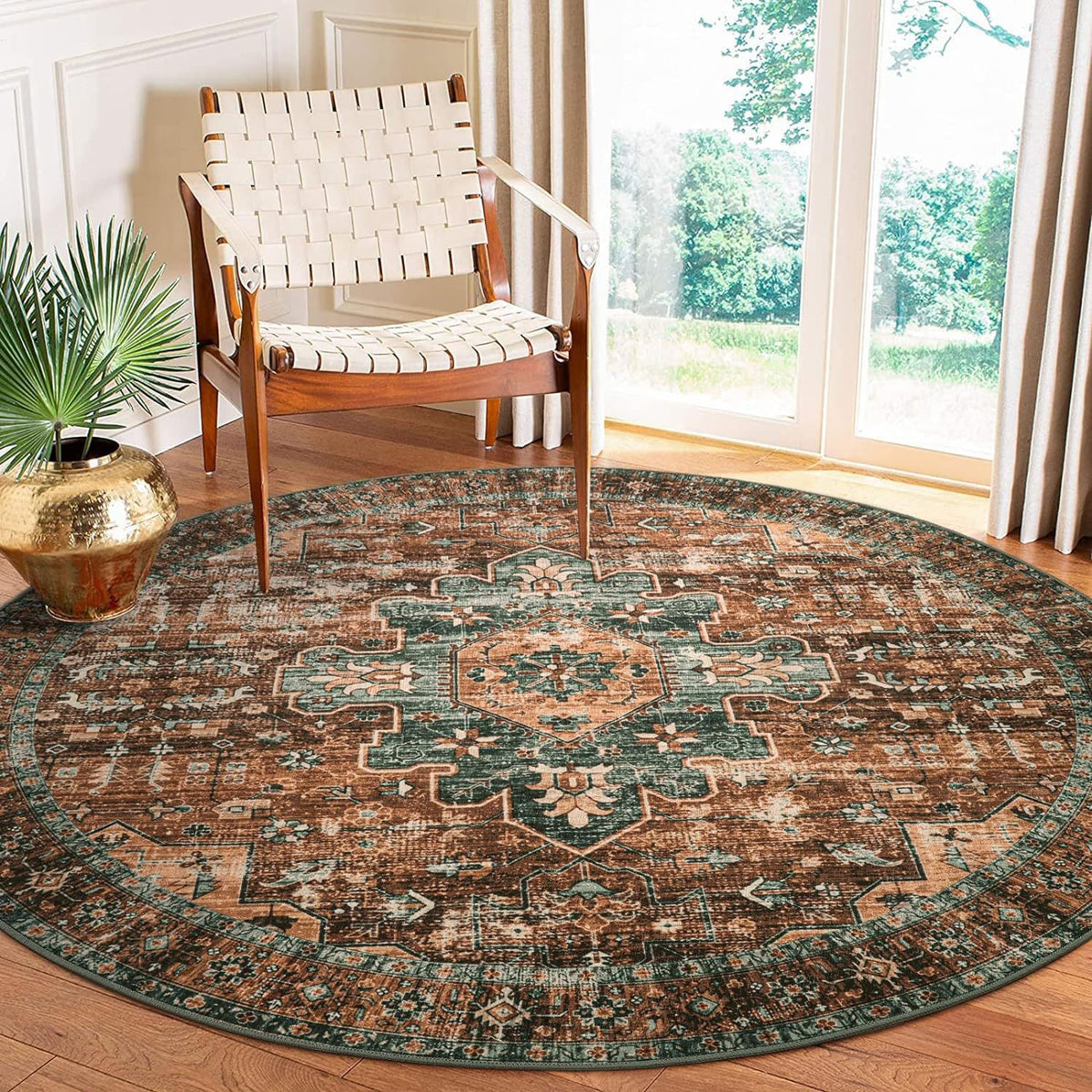 Vintage-inspirierter runder Teppich