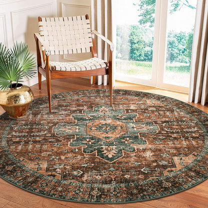Vintage-inspirierter runder Teppich