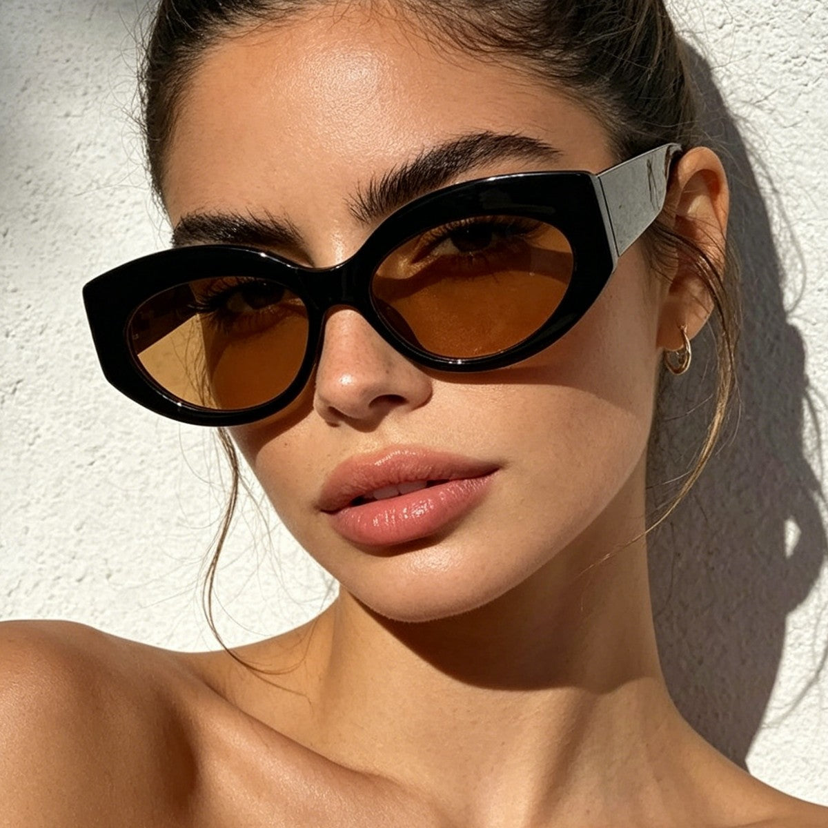 Damen Cat-Eye Sonnenbrille mit verspieltem Transparenzdesign Brehn