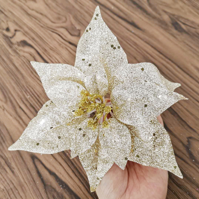 Glitzerndes dekoratives Blumenornament Brehn