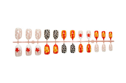 Kunstnagelset mit Trendigen Tier- und Farbmuster Brehn