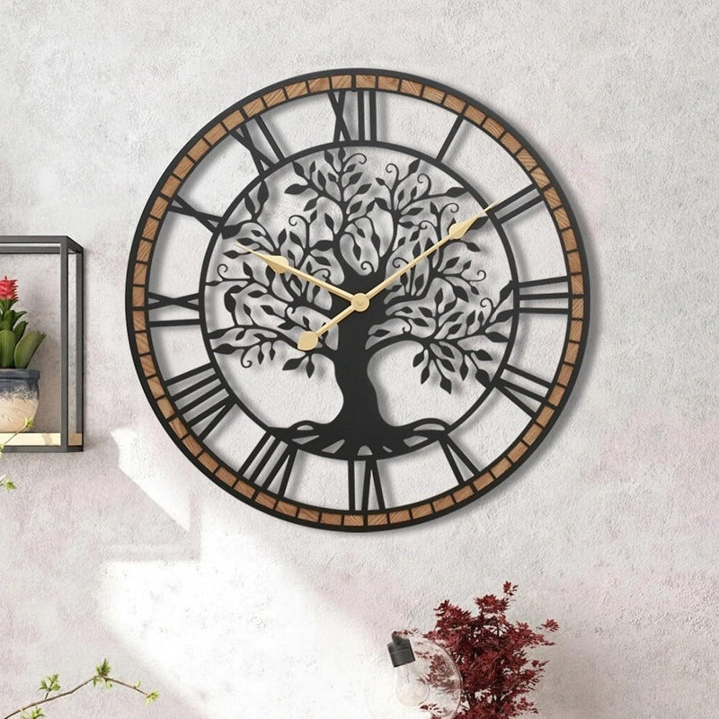Dekorative Wanduhr mit Baum-Motiv Brehn