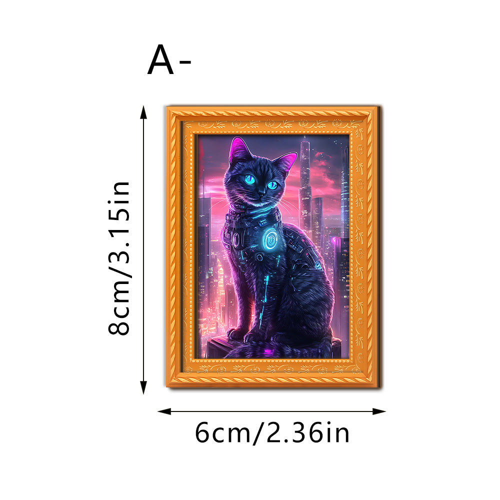 Dekorative Katzenkunst mit futuristischem Design Brehn
