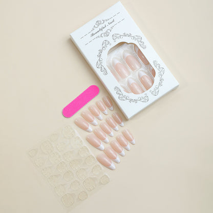 Französische Spitzen-Presse-Nageldesign-Set