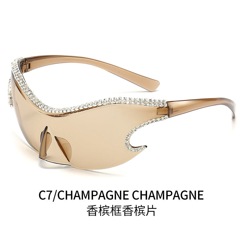 Damen Glamouröse Sonnenbrille mit funkelndem Strassbesatz Brehn