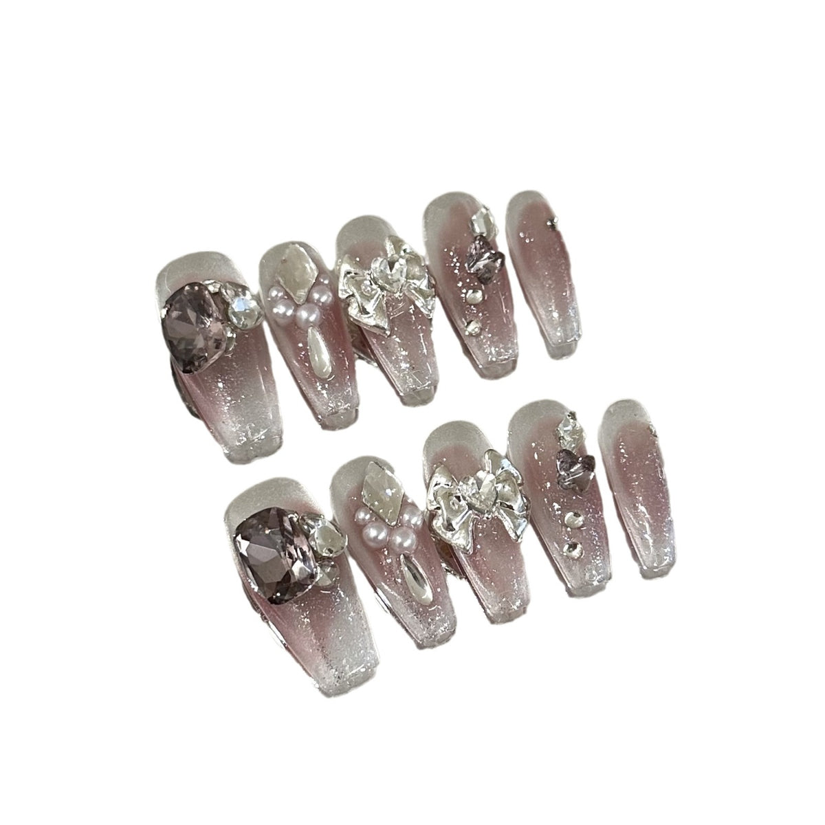 Rhinestone-beschichtet Press-On Nagelset