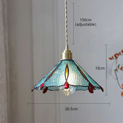 Verstellbare Vintage-Glas-Hängeleuchte