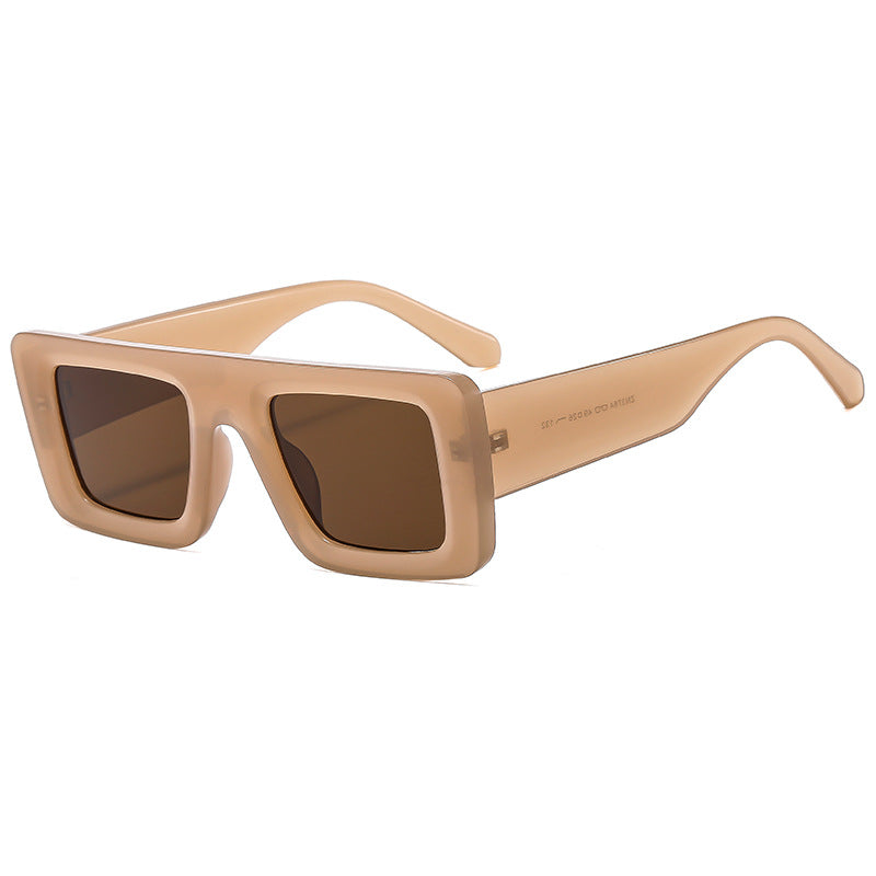 Damen modische Sonnenbrille im futuristischen, eckigen Design Brehn