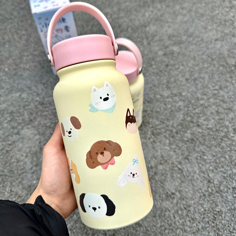 Damen Isoliertrinkflasche mit lustigem Katzenmotiv Brehn