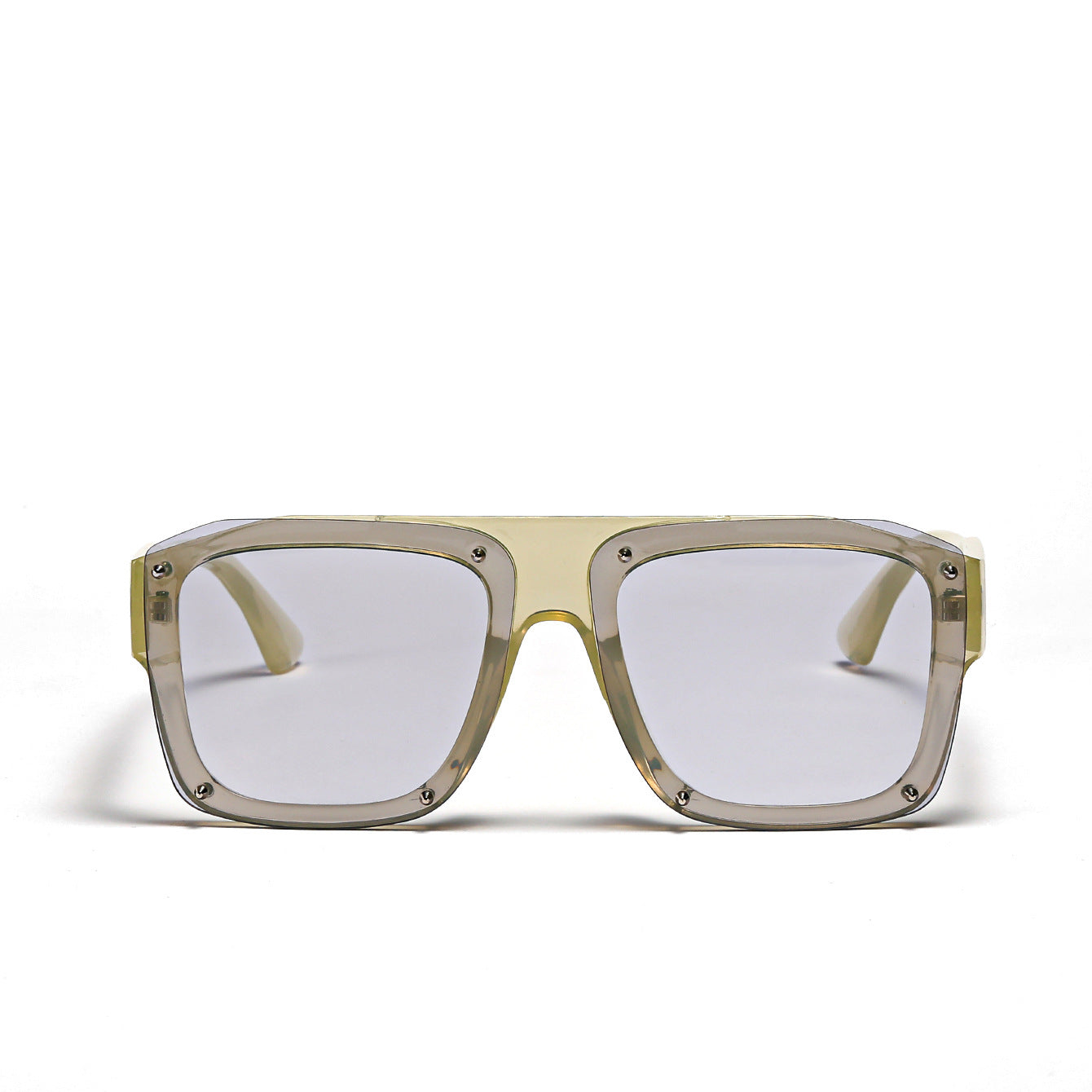 Damen Square-Sonnenbrille mit modischem transparentem Rahmen Brehn