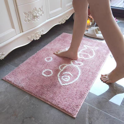 Plüschige rutschfeste Memory Foam Badmatte mit süßem Fischmuster