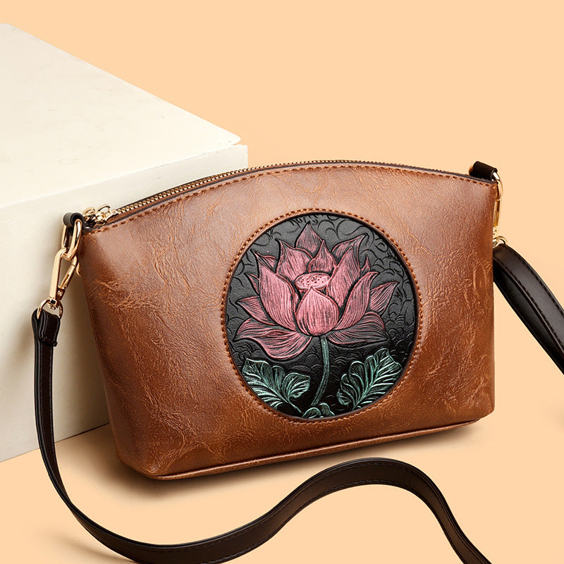 Prägte Blumen Clutch Tasche