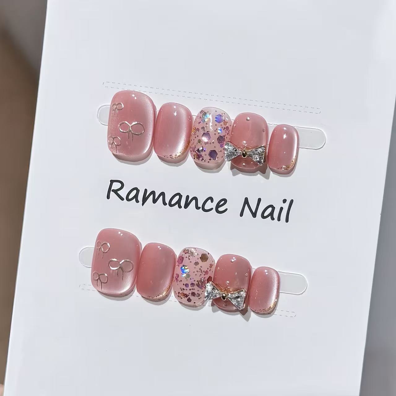 Glamouröse Strass Press-On Nagelset Brehn
