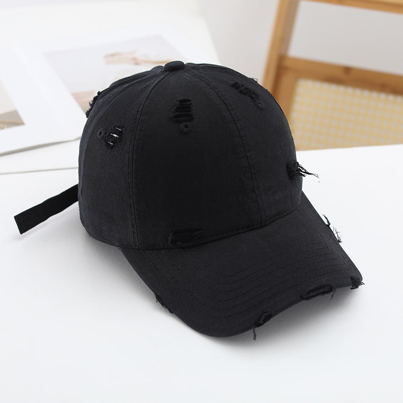 Damen modische Destroyed-Basecap mit verstellbarem Riemen Brehn