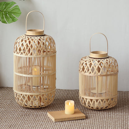 Stilvolle Rattan Laterne Brehn