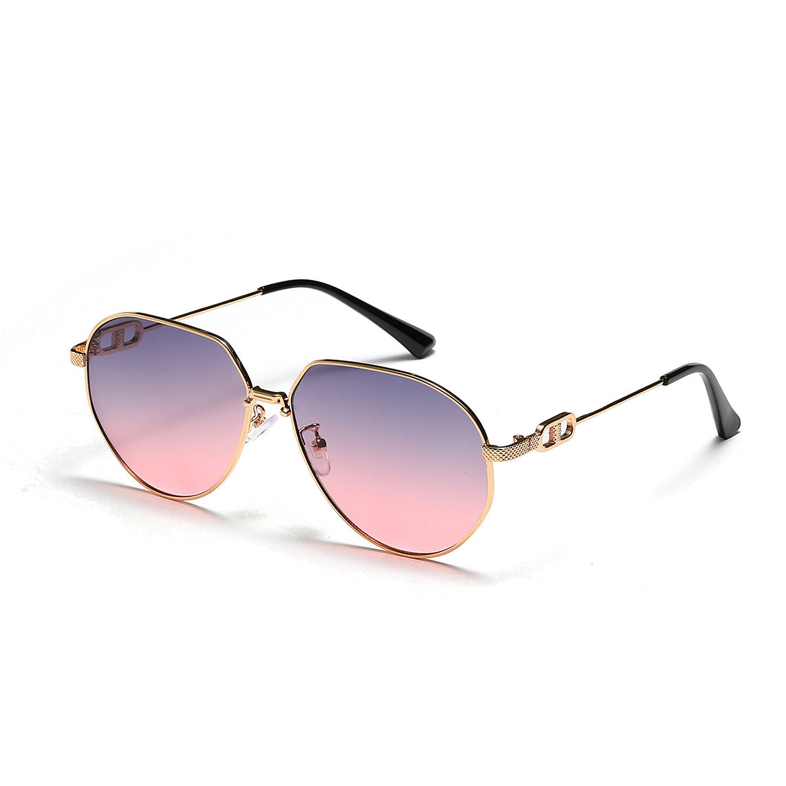 Damen stilvolle ovale Sonnenbrille mit modischem Metallrahmen Brehn