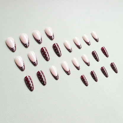 Elegantes abstraktes französisches Nagelkunst-Set