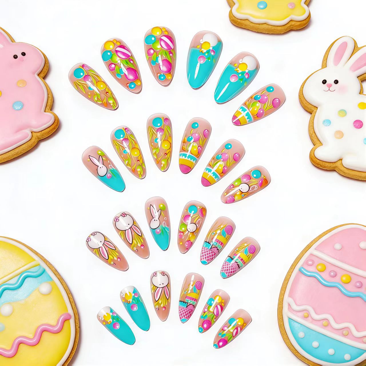 Kunstnägel mit Fröhlichem Osterdesign Brehn