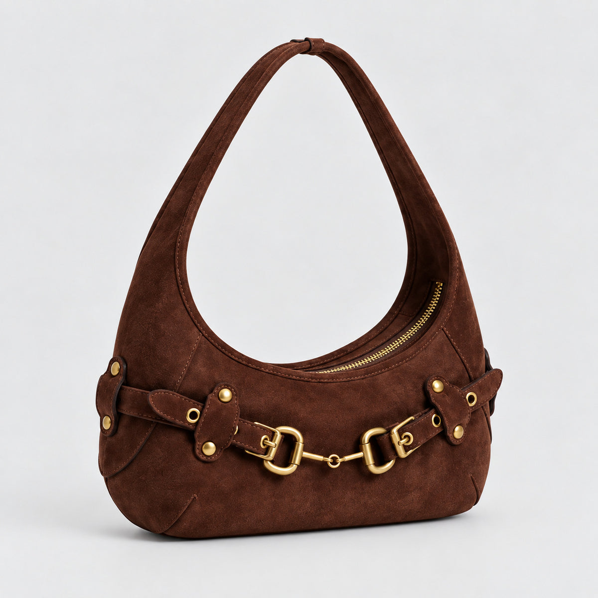 Elegante Wildleder Hobo Tasche