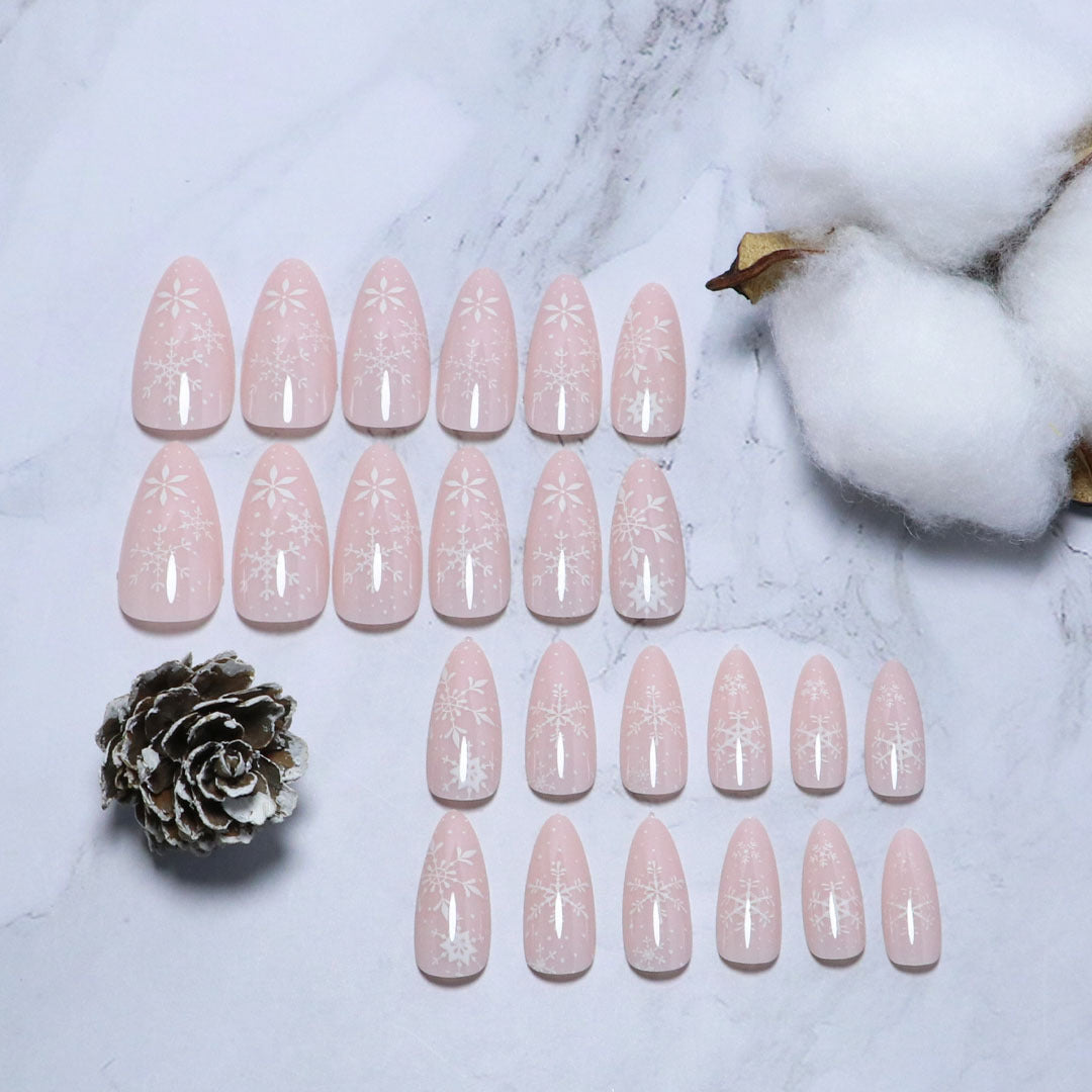 Frosted Snowflake Press-On Nagel Set Brehn
