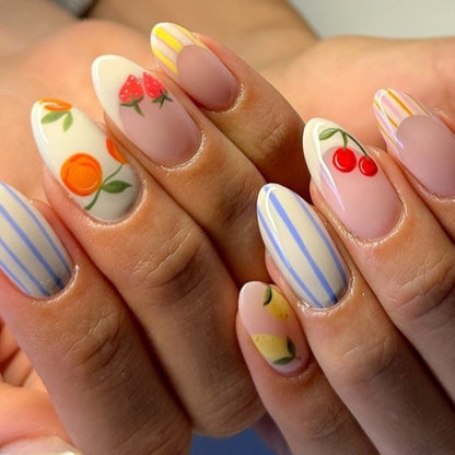 Frucht-Themen Dekorative Press-On Nagel Set