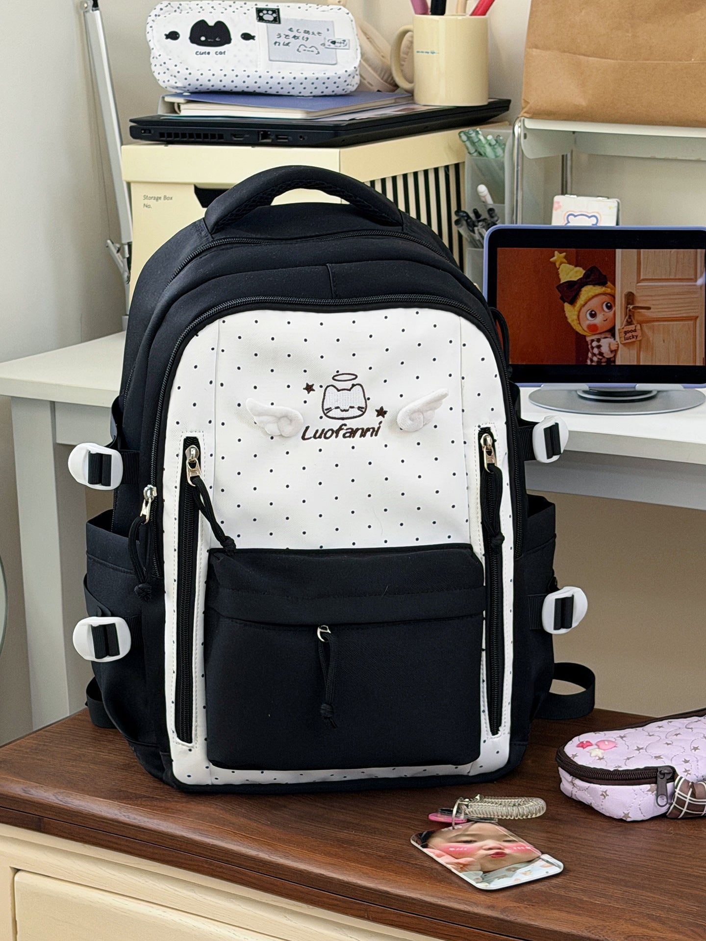 Multi-Funktionaler gepunkteter Schulrucksack
