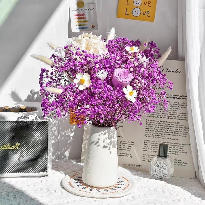 Elegante Getrocknete Blumenmitteltafel