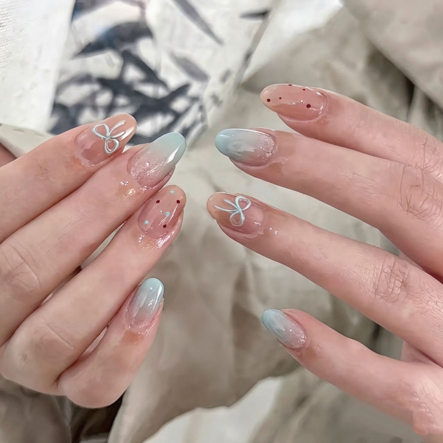 Verspielt Hase-Themen Press-On Nagelkunst Set Brehn