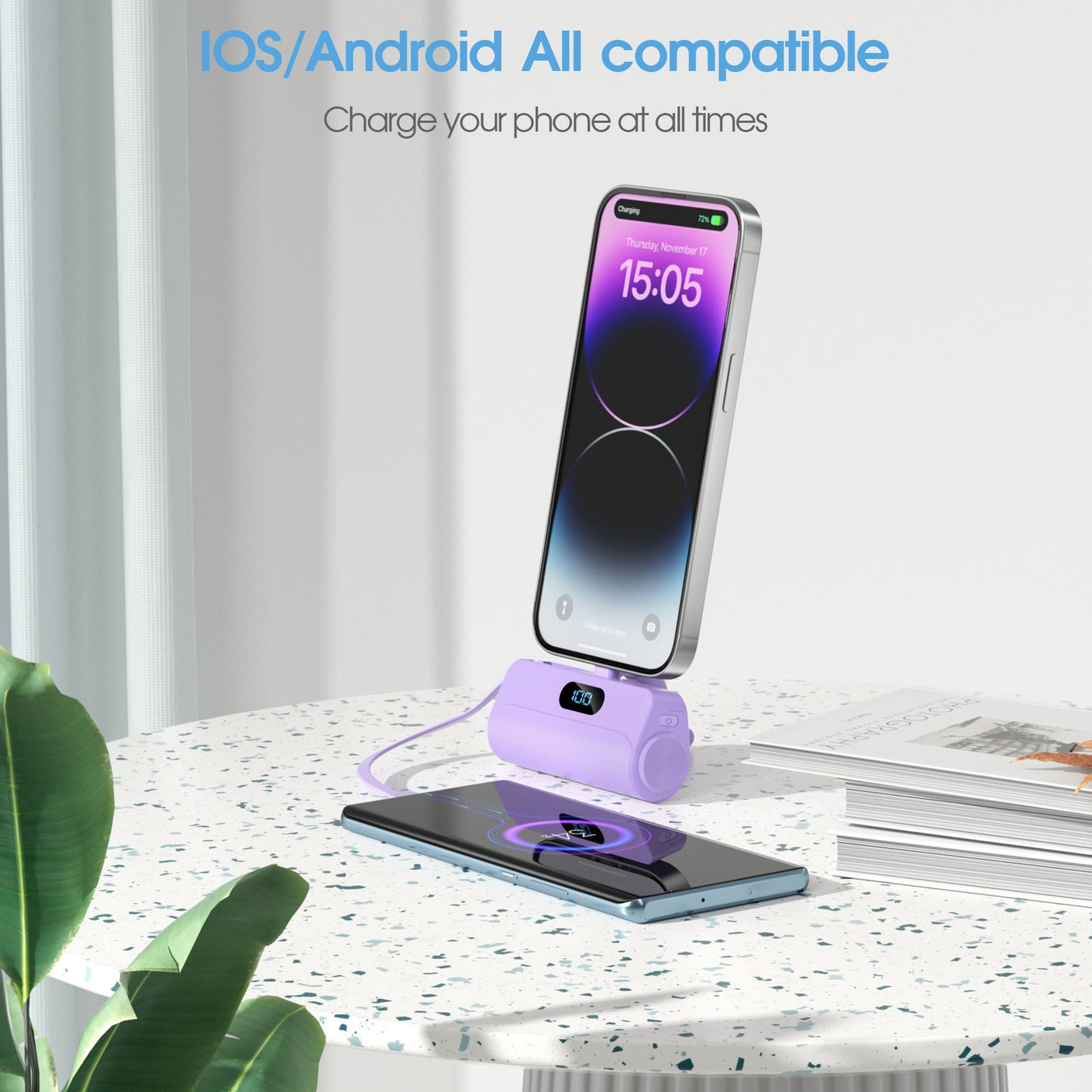 Kompakte Powerbank mit Integriertem LED-Licht Brehn