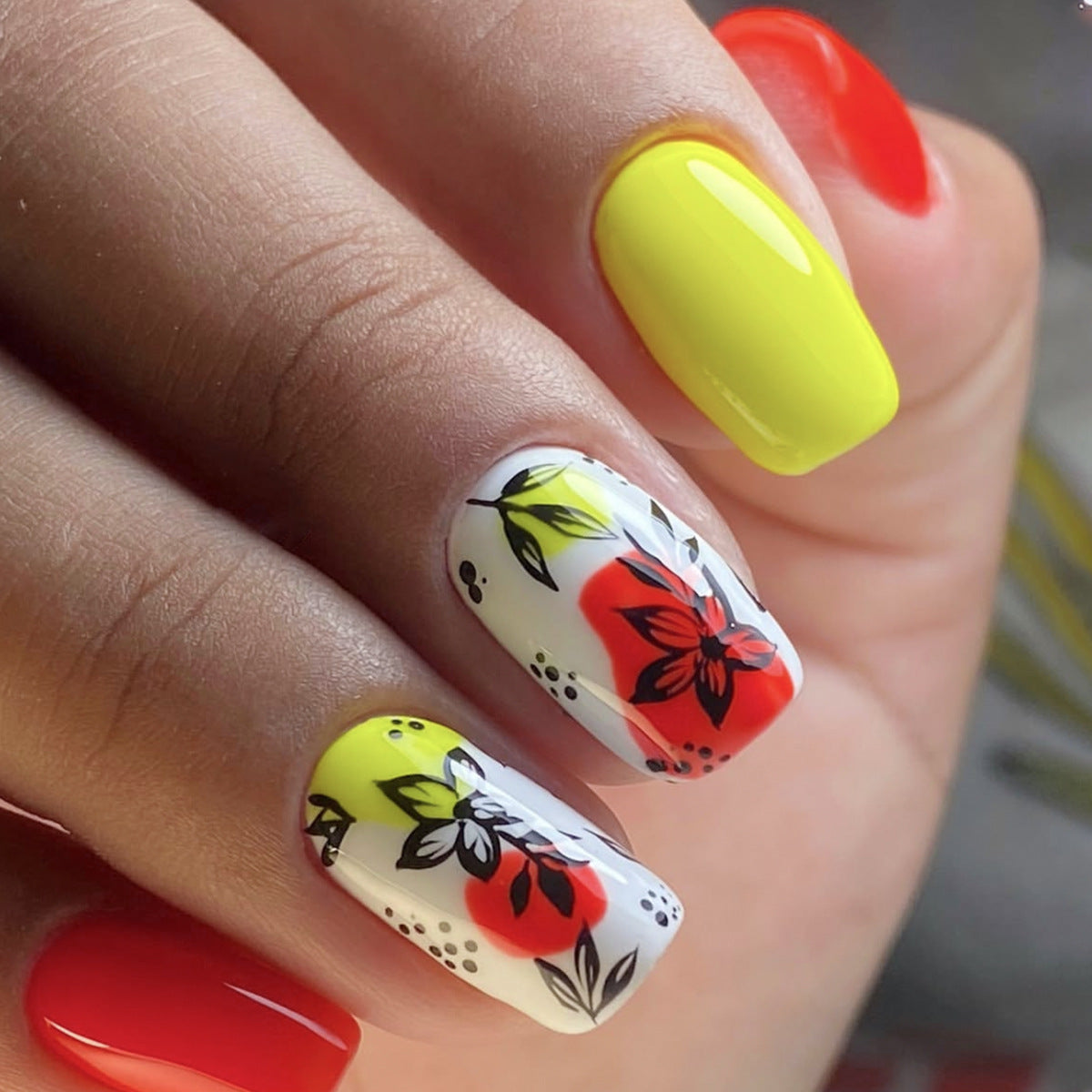 Künstlerisches florales Acryl-Nagelkunst-Set Brehn