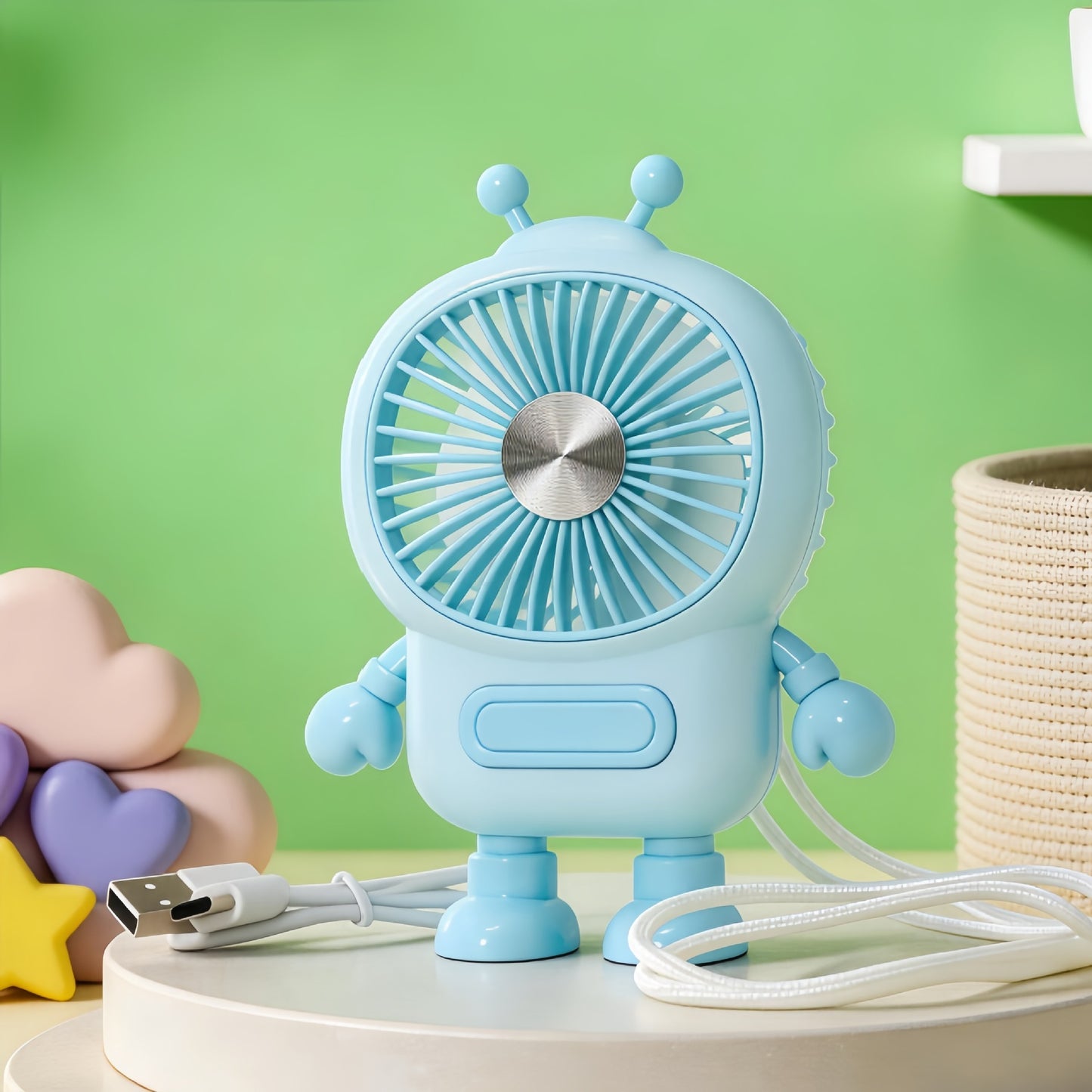 Damen Tragbarer USB Mini-Ventilator im kreativen Roboterdesign Brehn