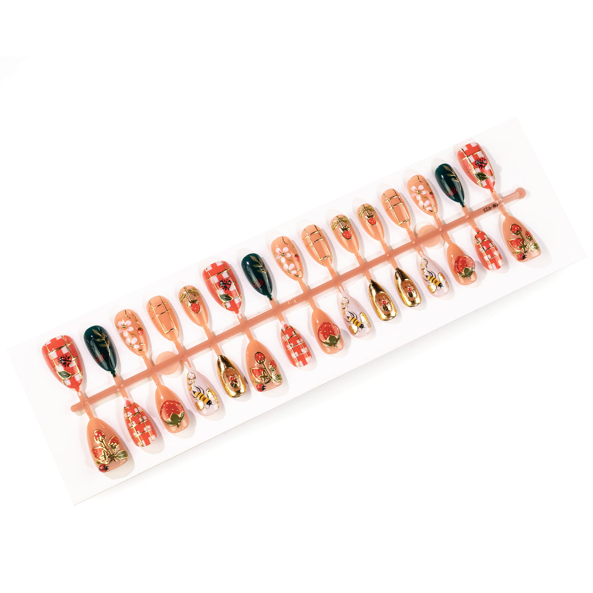 Blumiges und Fruchtiges Press-On Nagelkunst Set Brehn