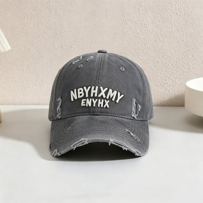 Herren Casual Distressed Texturiertes Baseball Cap Brehn