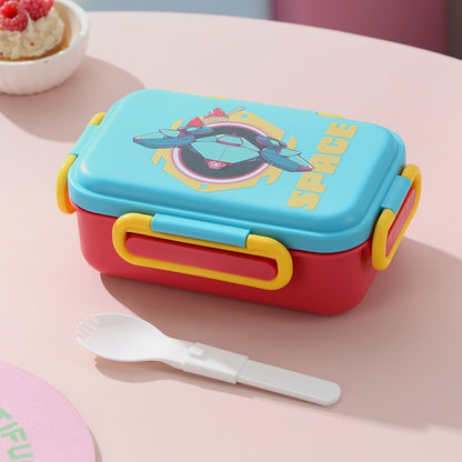Illustrierte Bento-Lunchbox mit integriertem Besteck