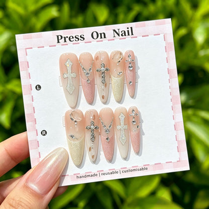 Anpassbare florale Press-On Nagelkollektion