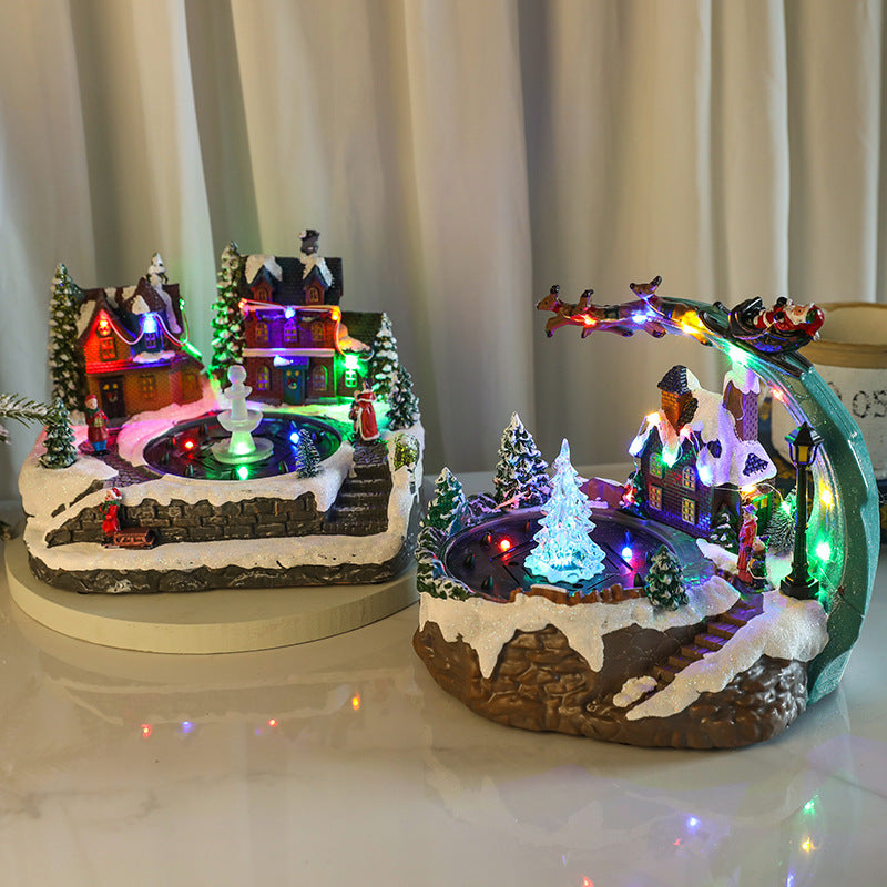 LED-beleuchtete Winterlandschaft Schneekugel Brehn
