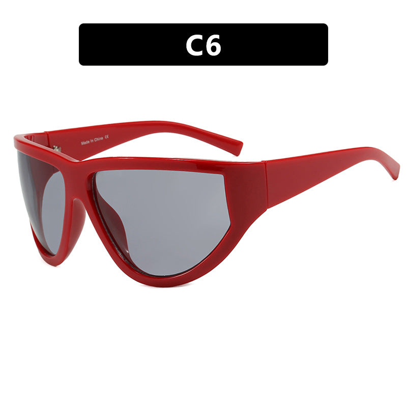 Damen futuristische Sonnenbrille mit sportlichem Design und flexiblen Gläsern Brehn