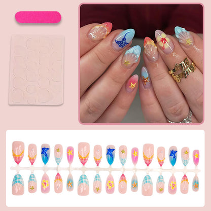 Kunstnagelset mit maritimen und farbenfrohen Designs Brehn