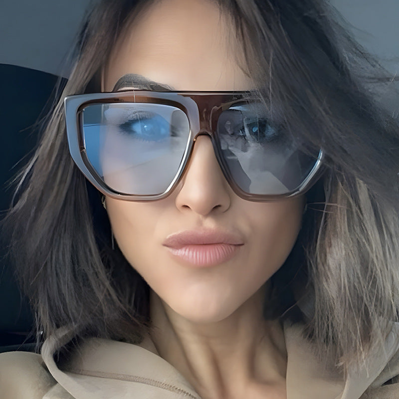 Damen modische Oversized-Sonnenbrille mit innovativem Rahmen Brehn