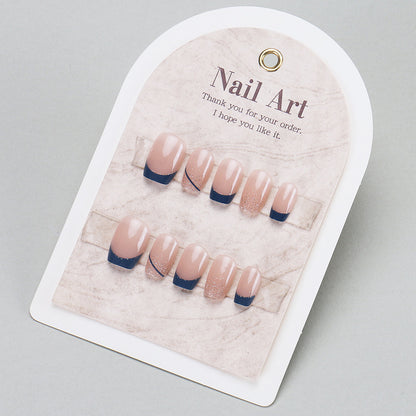 Premium Press-On Nail Set mit elegantem Glitzer und französischen Spitzen Brehn