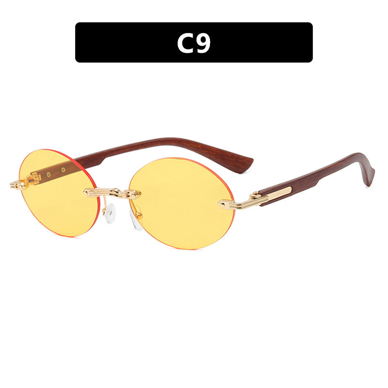 Damen runde Sonnenbrille mit elegantem Holzrahmen und UV-Schutz Brehn