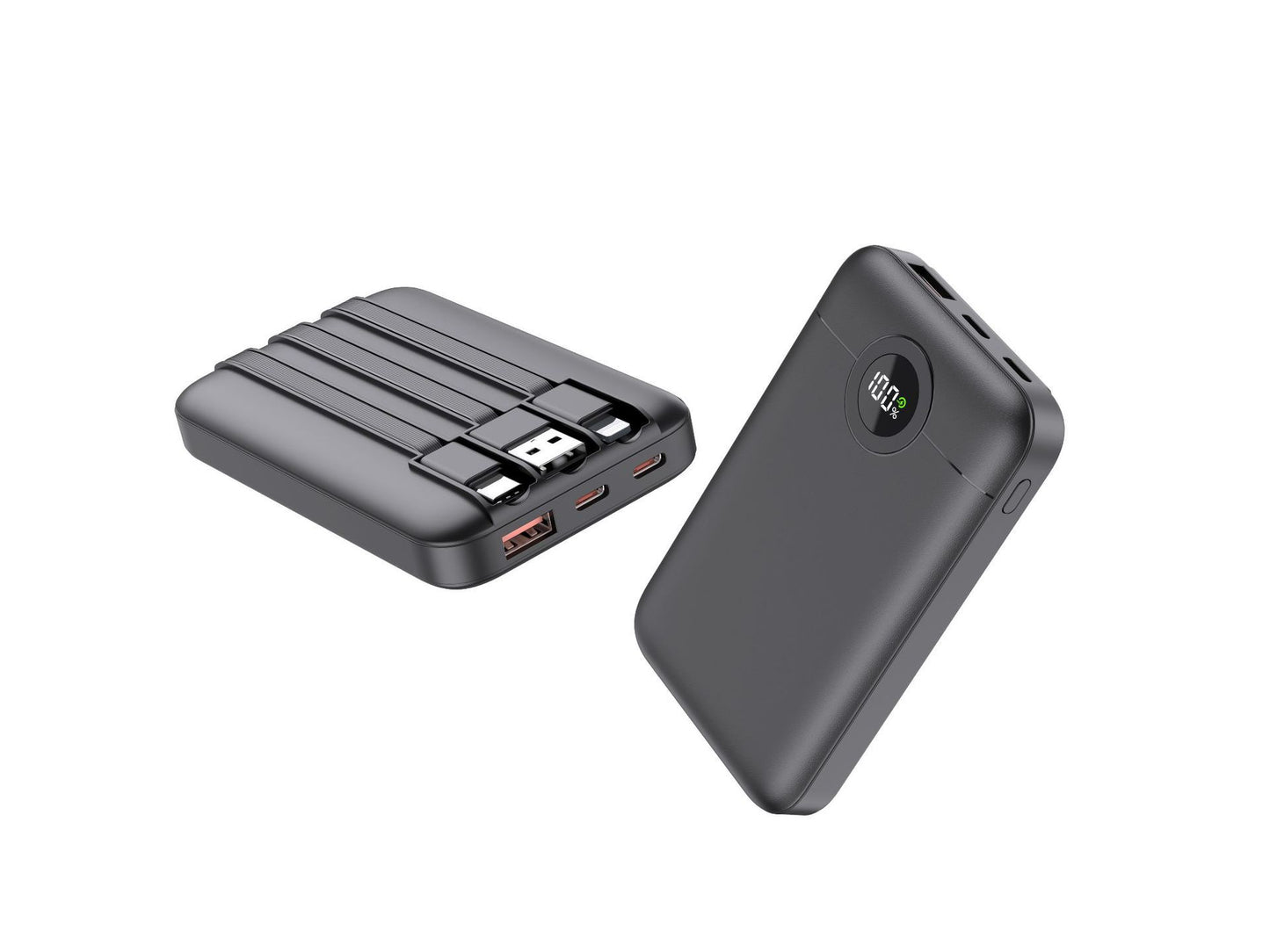 Tragbare Powerbank mit Intelligentem Kabelmanagement und Led-Ladestandsanzeige Brehn