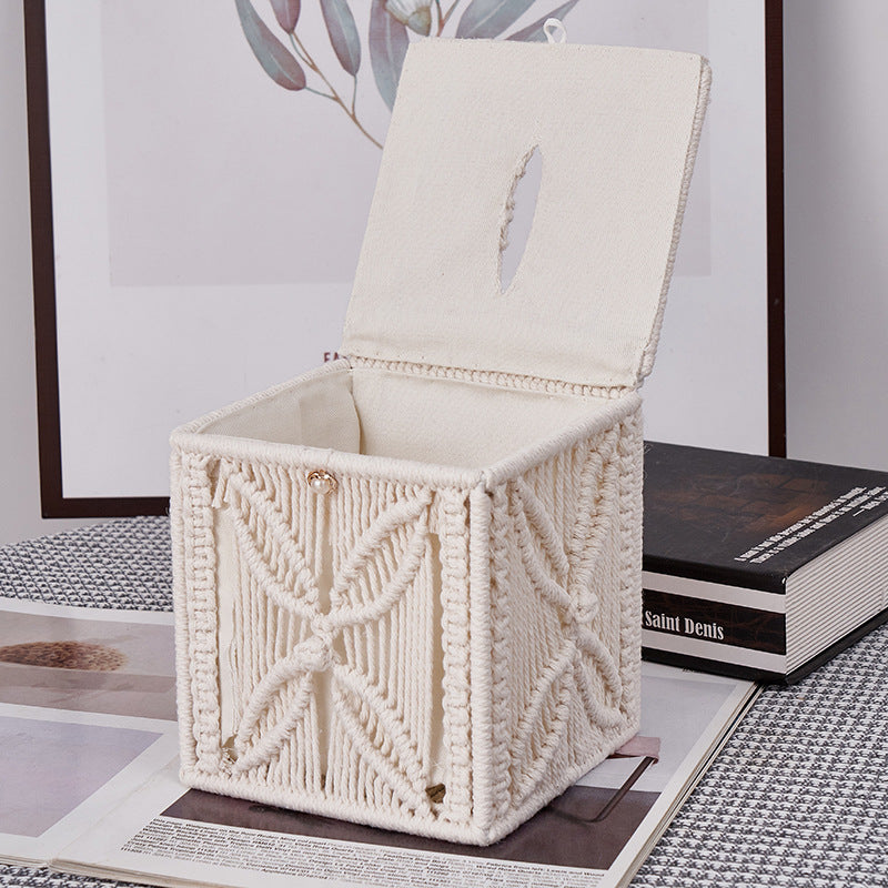 Elegante Makramé Taschentuchboxabdeckung