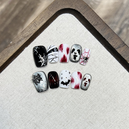 Künstlerisches Halloween Press-On Nagelkunstset Brehn