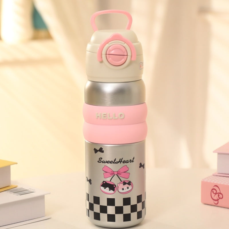Damen langlebige Trinkflasche mit praktischem Deckel Brehn
