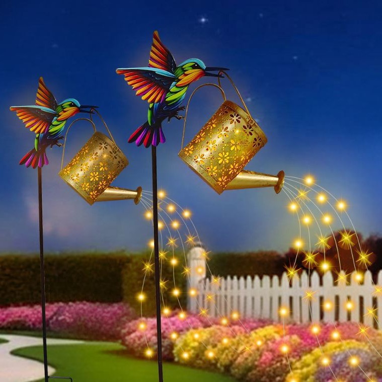 Dekorativer Kolibri Solar Gartenstecker mit hängender Laterne Brehn