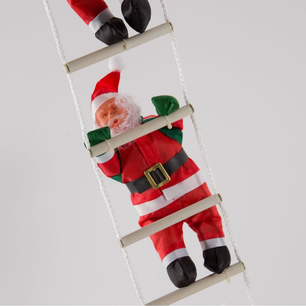 Dekorative Weihnachtsmann Figur auf Leiter