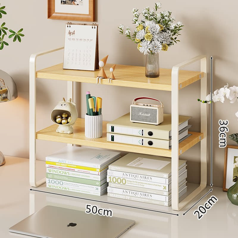 Kompakte Zwei-Ebenen Metall Schreibtisch Organizer Regal