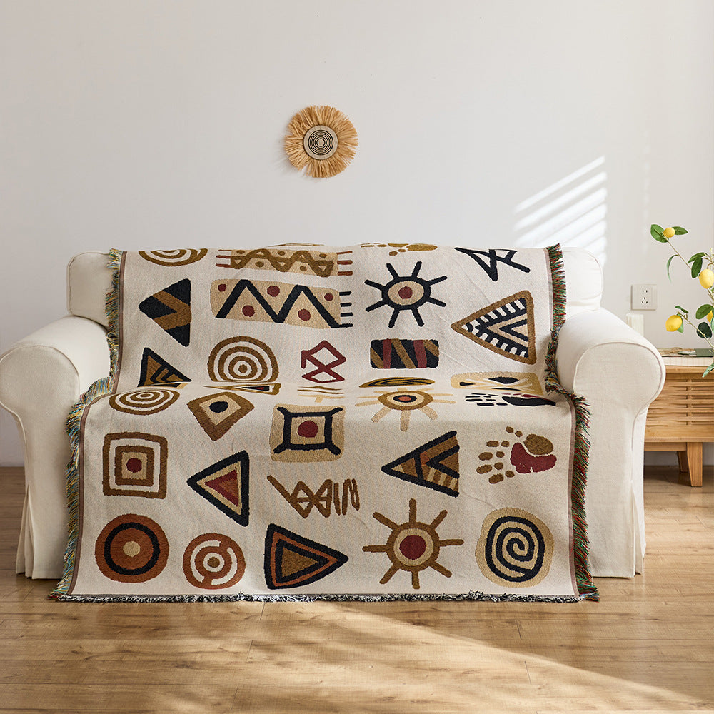 Vintage-Style Dekorative Jacquard-Wurfdecke