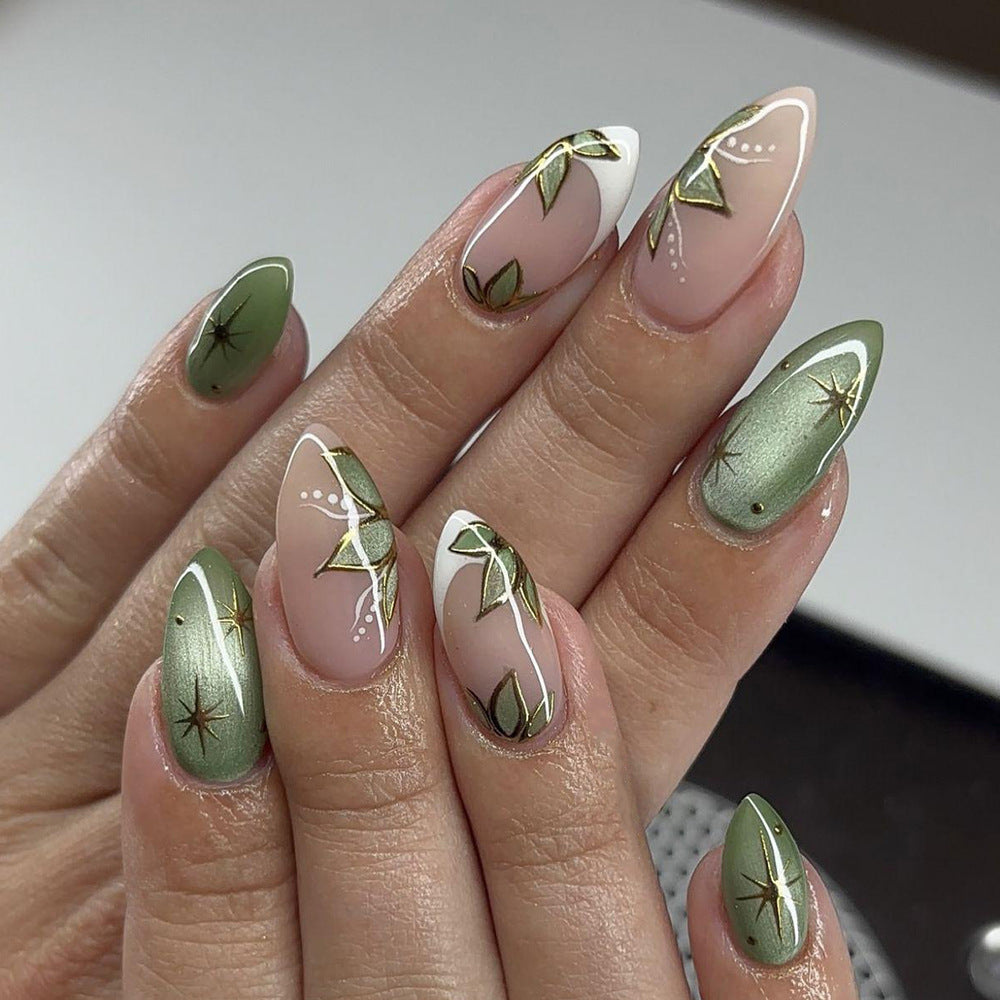 Botanische Florale Press-On Nagelspitzen Brehn